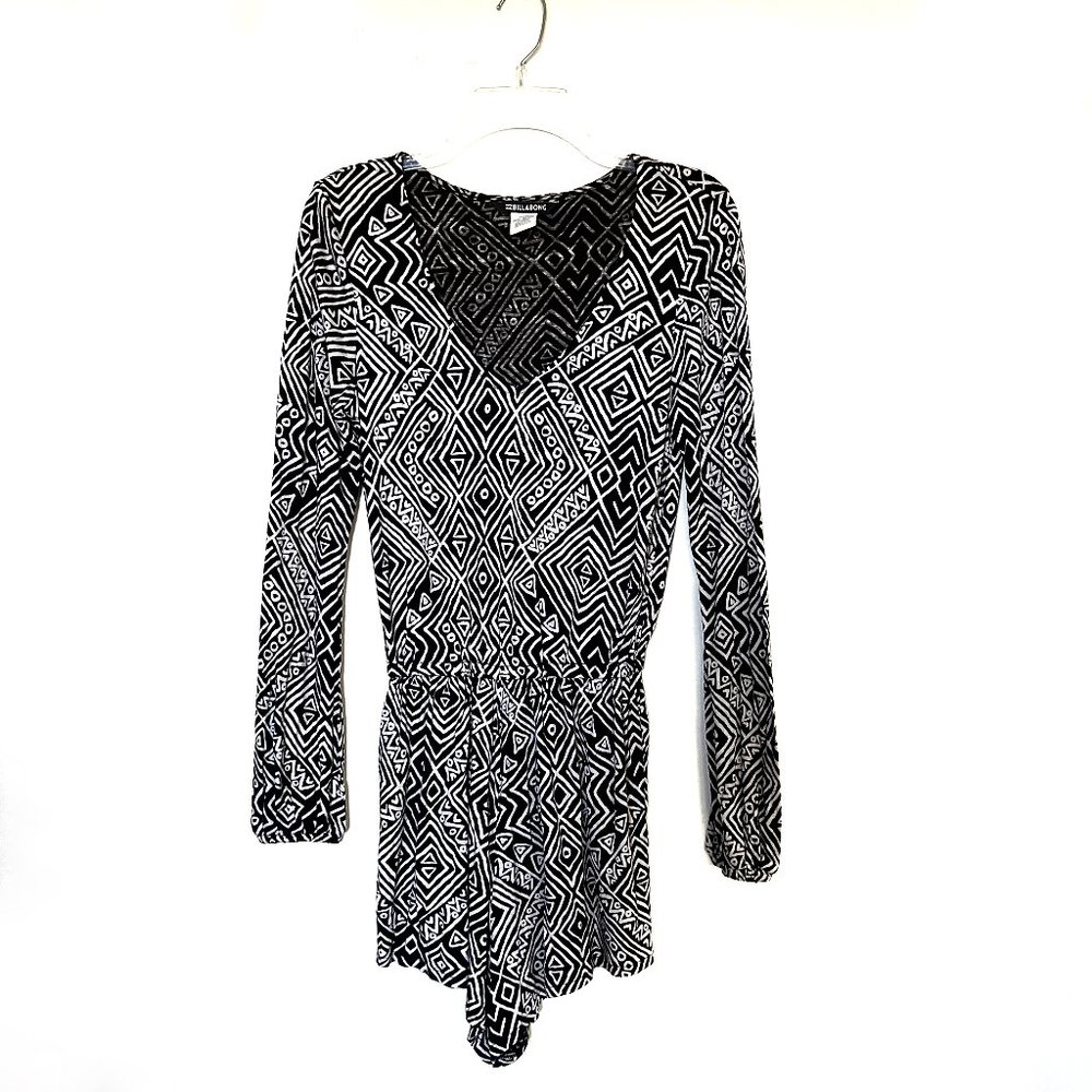 Billabong Black & White Shortie Cover Up Romper S